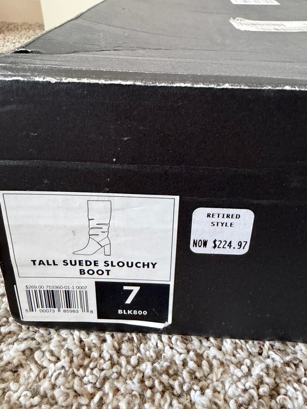 Banana Republic- Black Suede Knee-High Block Heel Boots - Size 7 - Picture 3 of 7